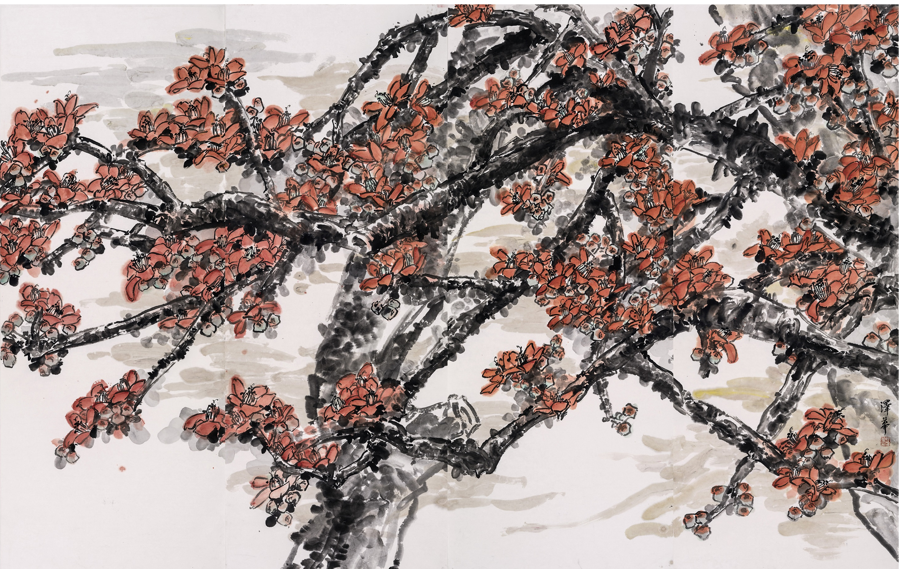 《木棉之二》_纸本水墨_国画_宝甄网