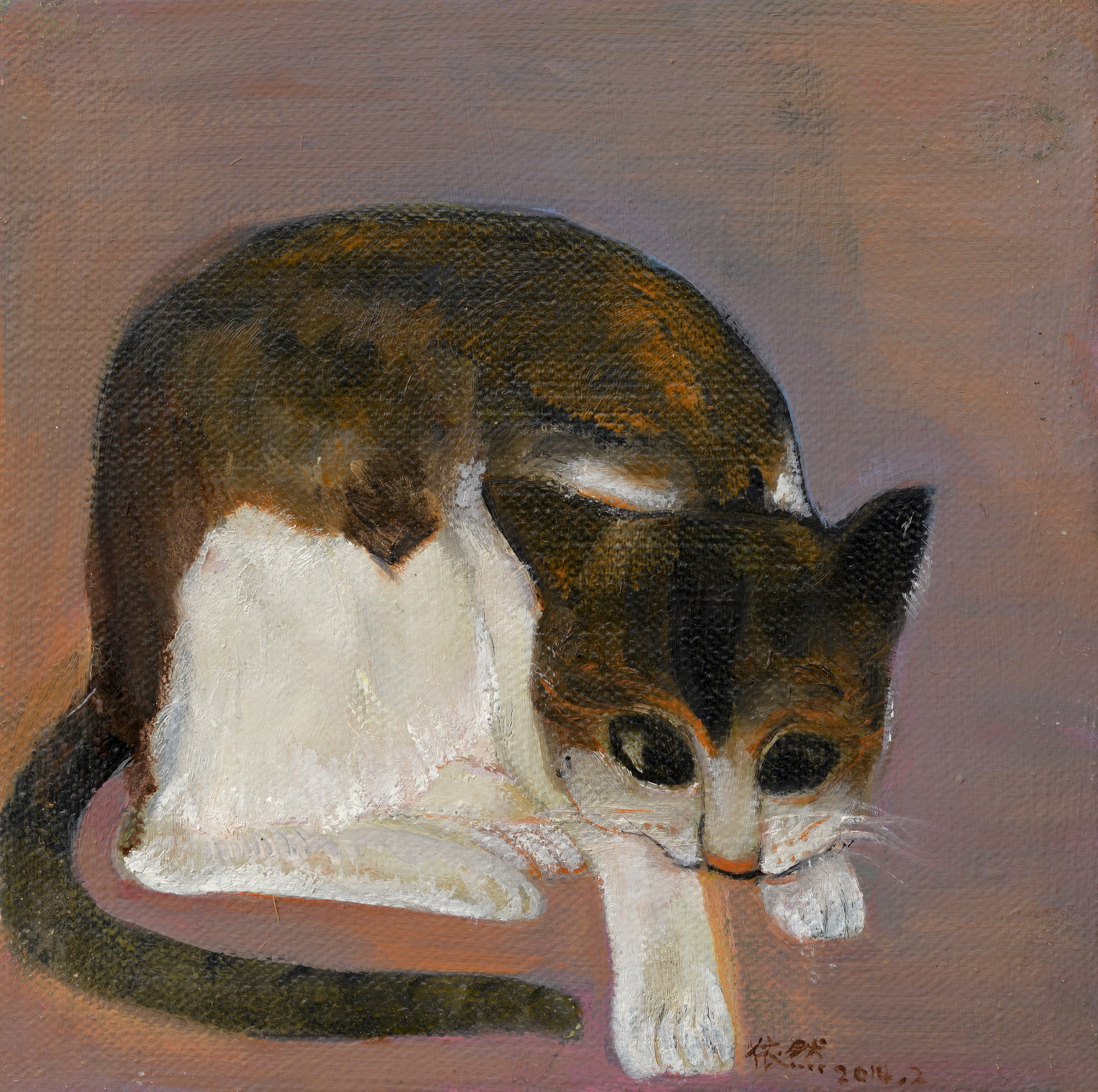 猫1_布面油画_油画_宝甄网