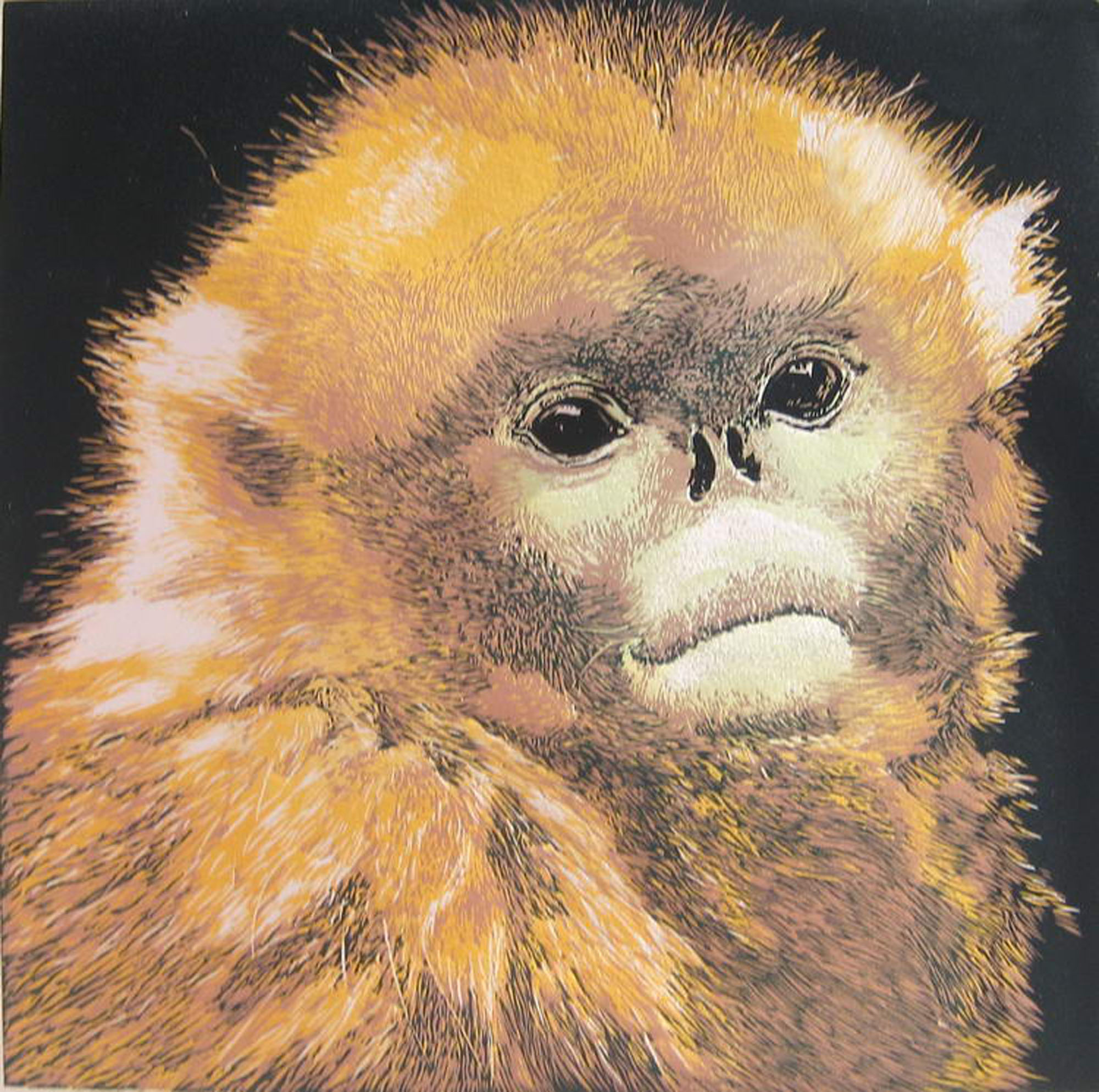 猴_木版_版画_宝甄网