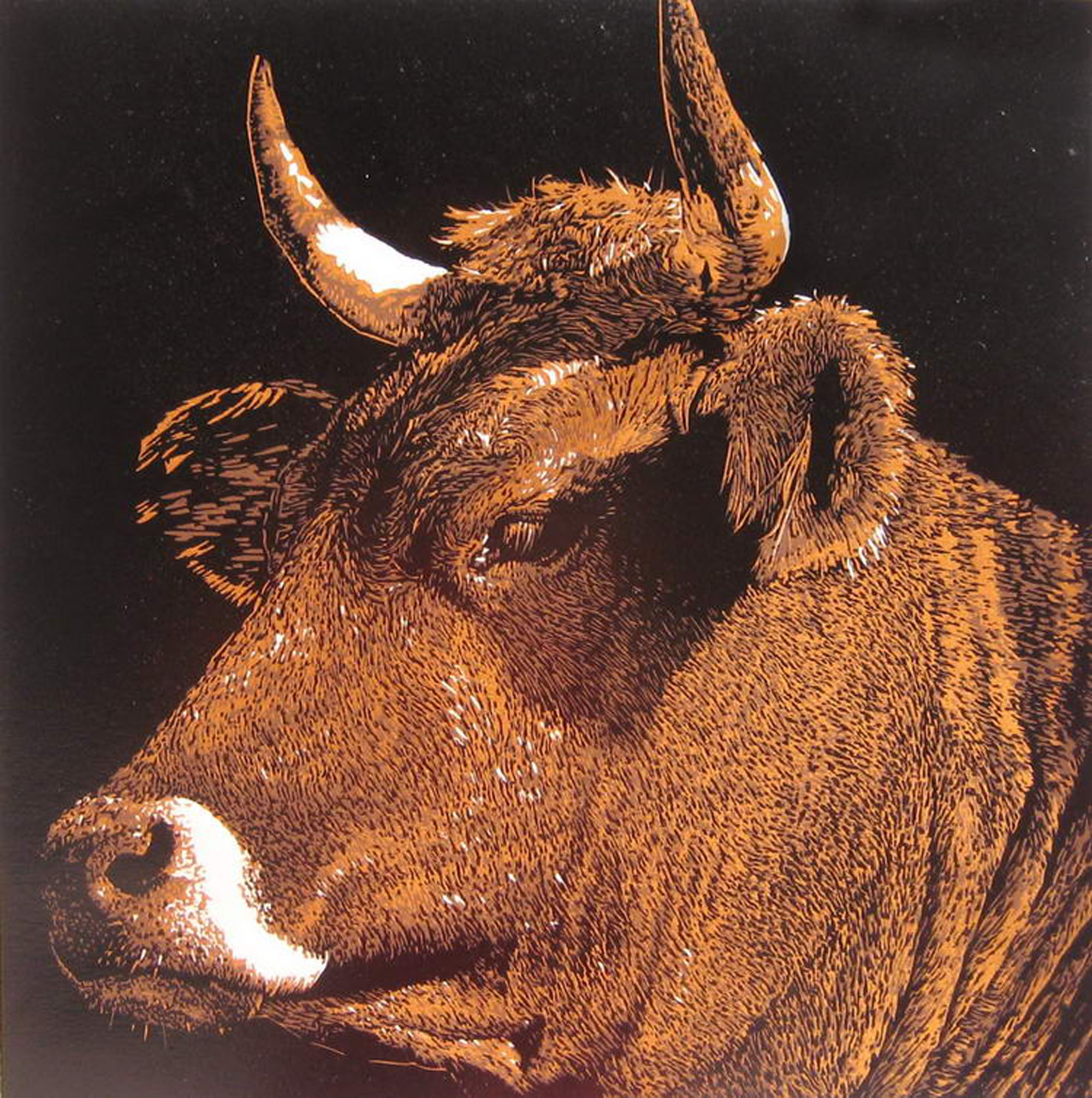 牛_木版_版画_宝甄网