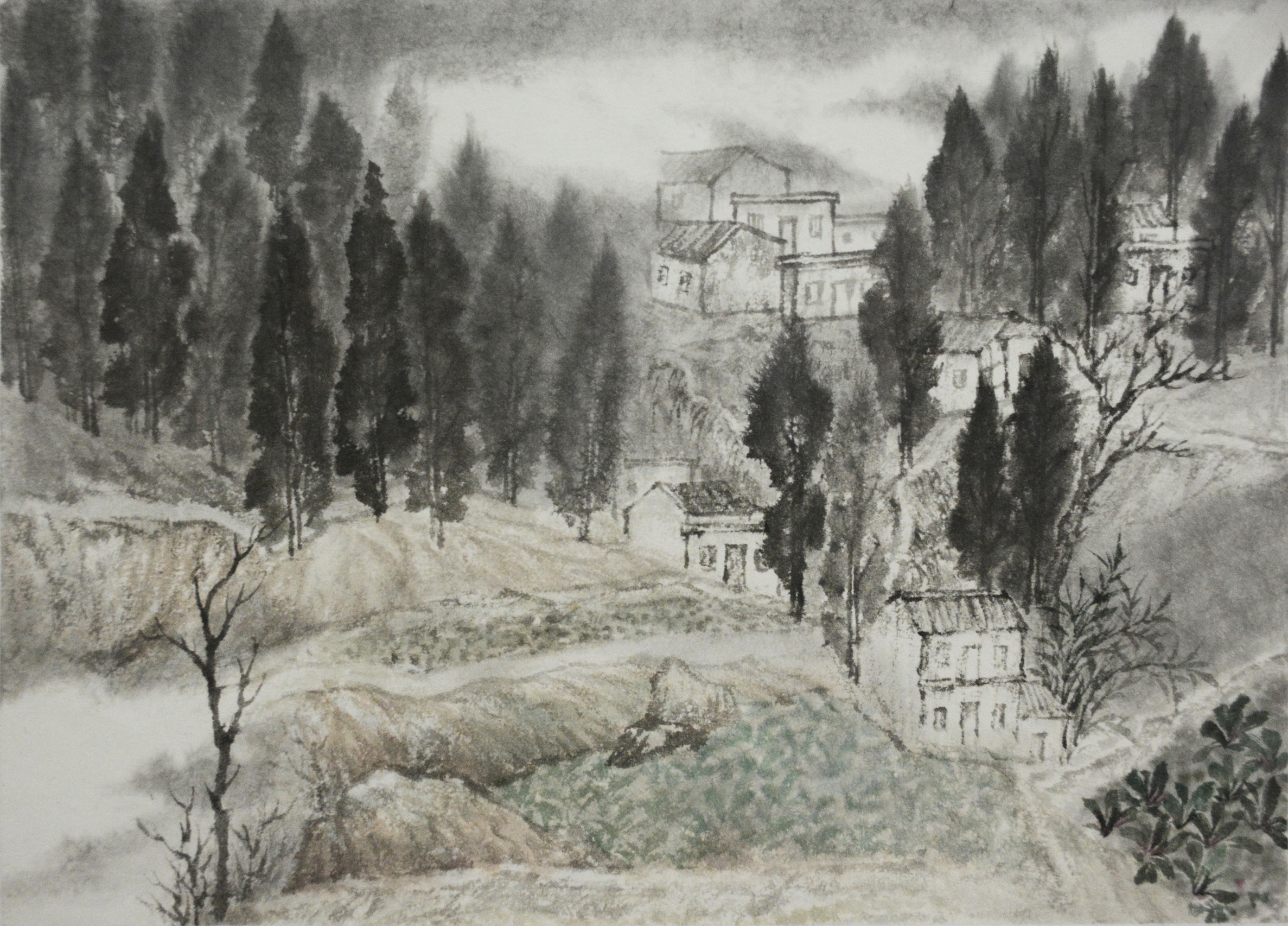 田园7_纸本水墨_国画_宝甄网