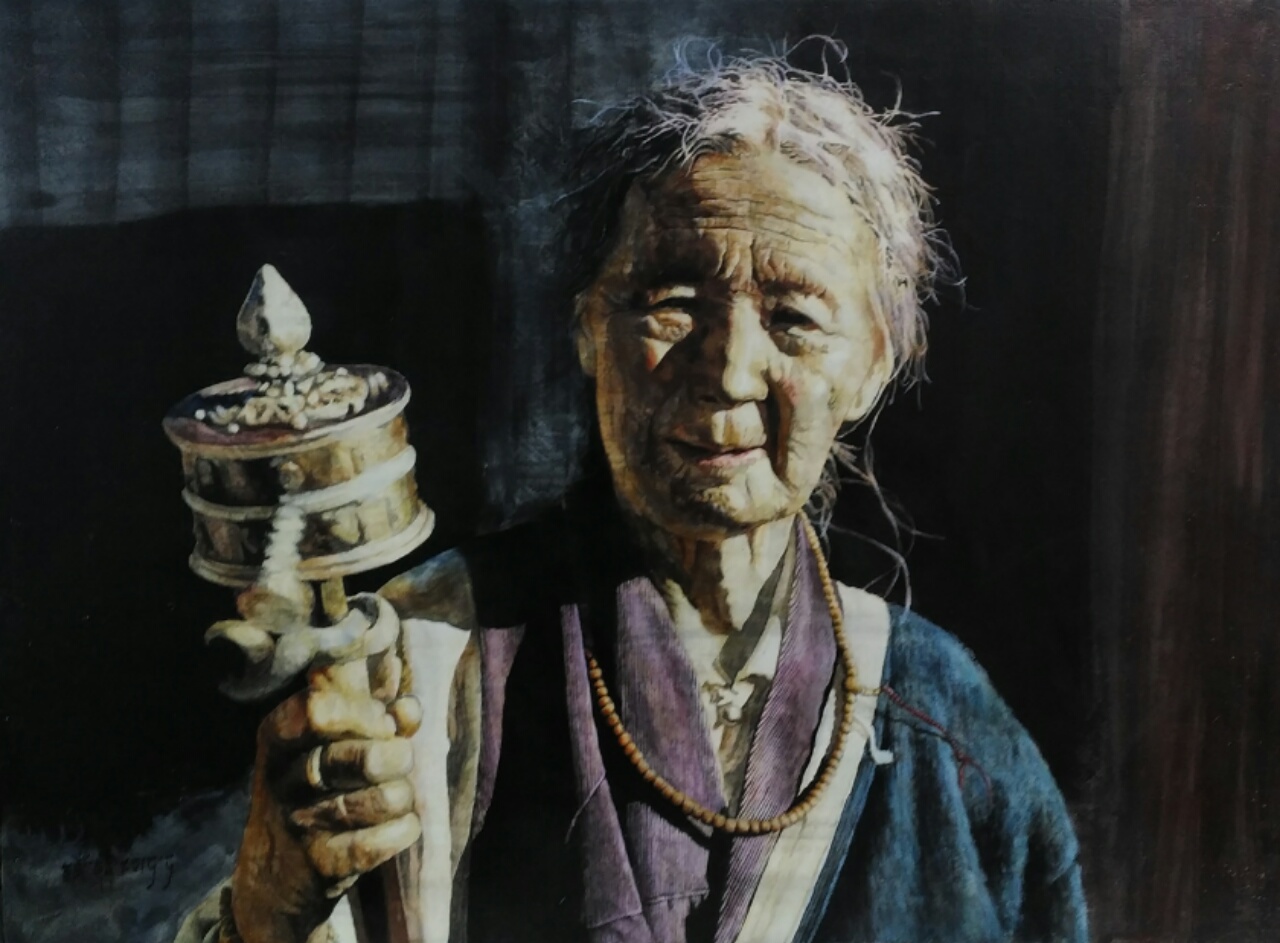 虔诚的信徒_木板油画_油画_宝甄网