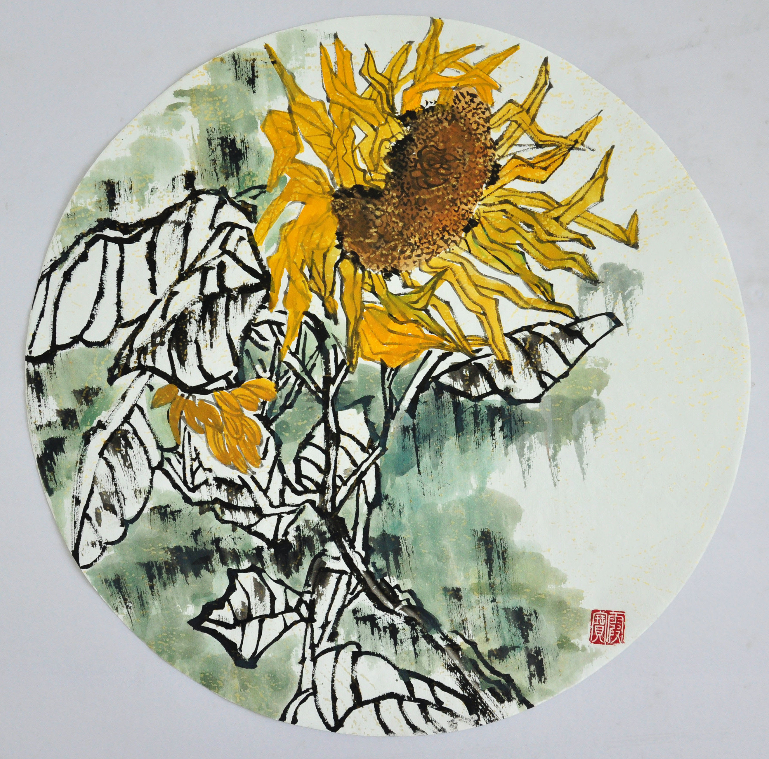 向日葵3_纸本水墨_国画_宝甄网