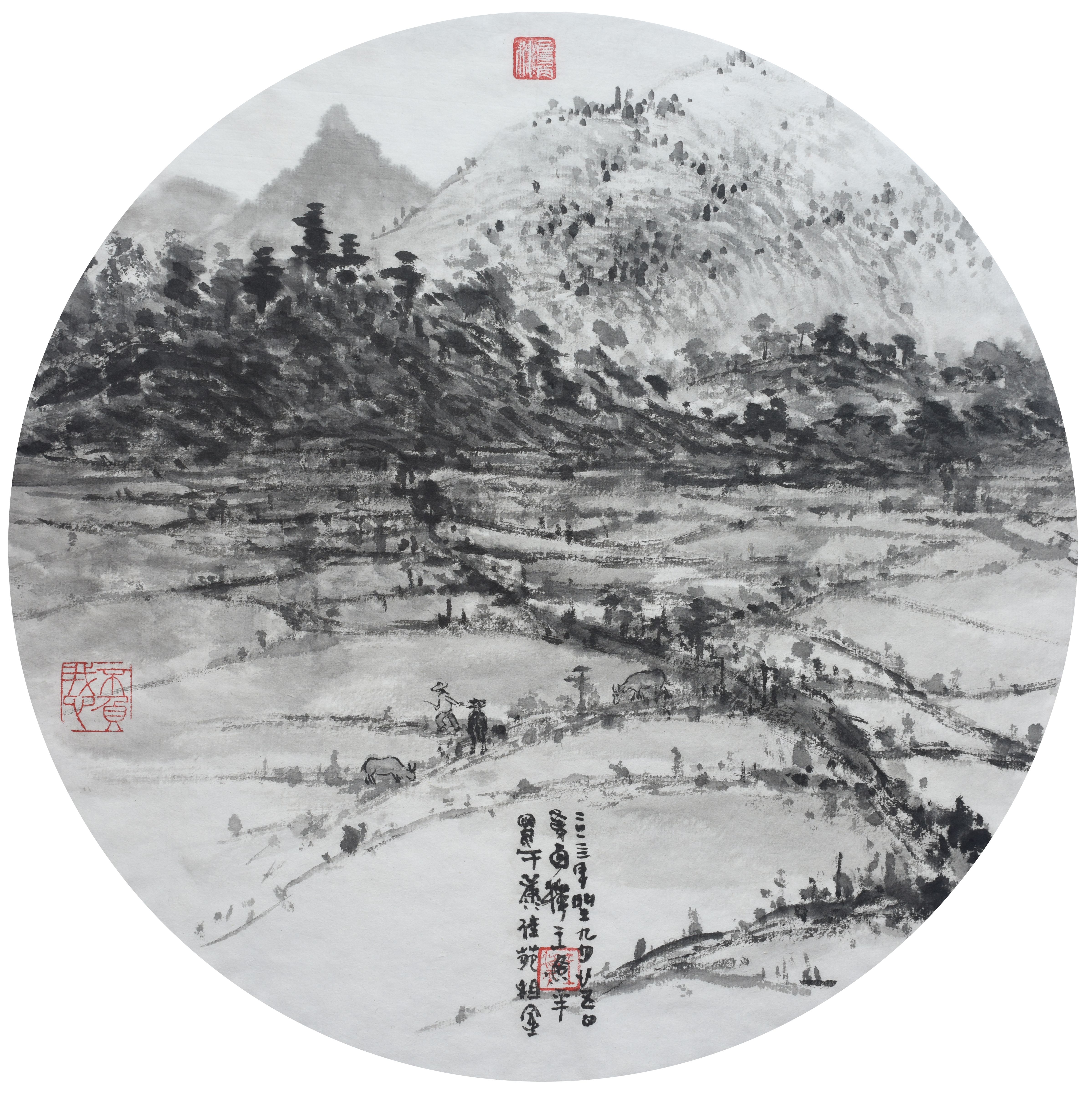 田园_纸本水墨_国画_宝甄网