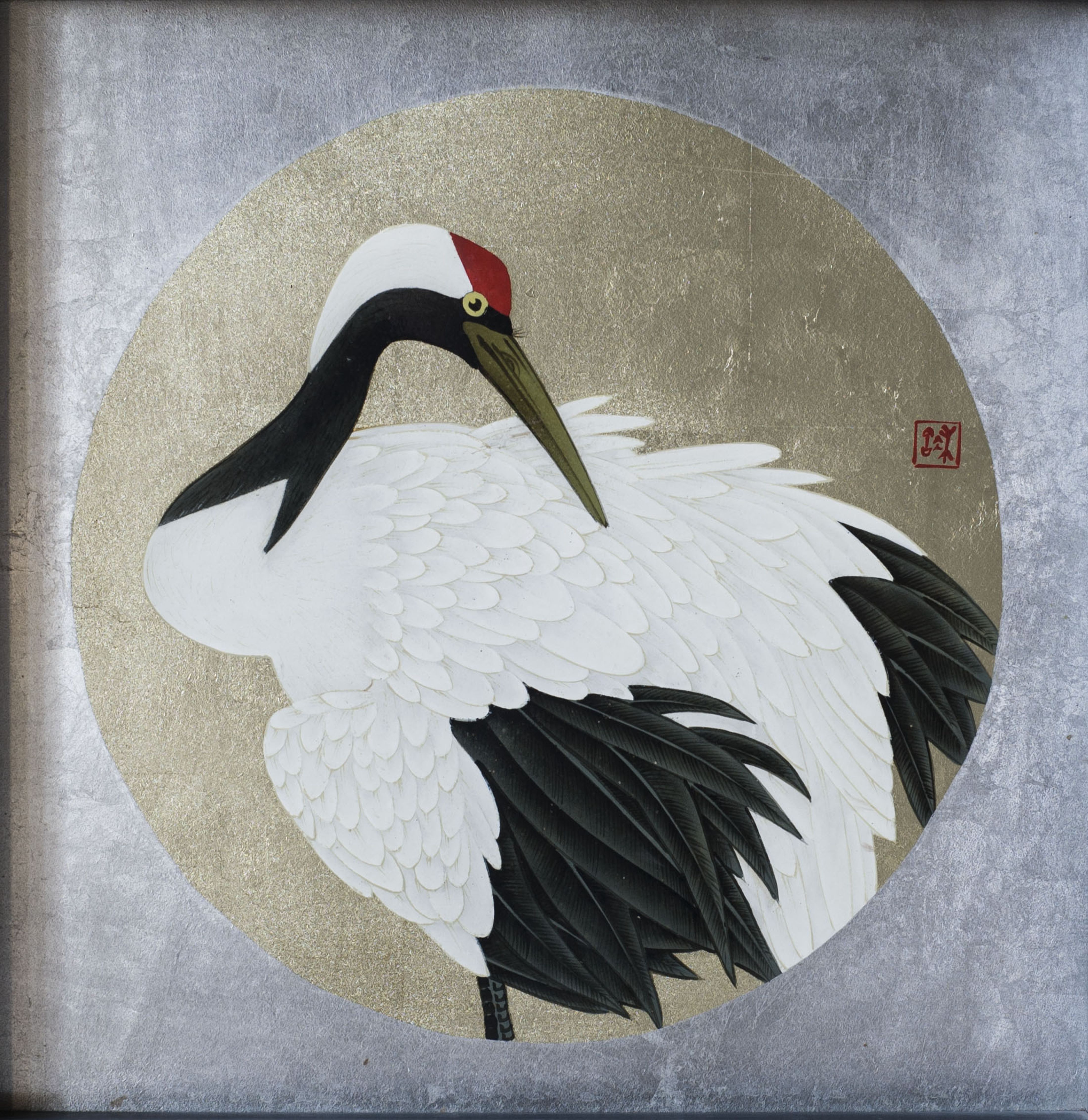 鹤_漆画_宝甄网
