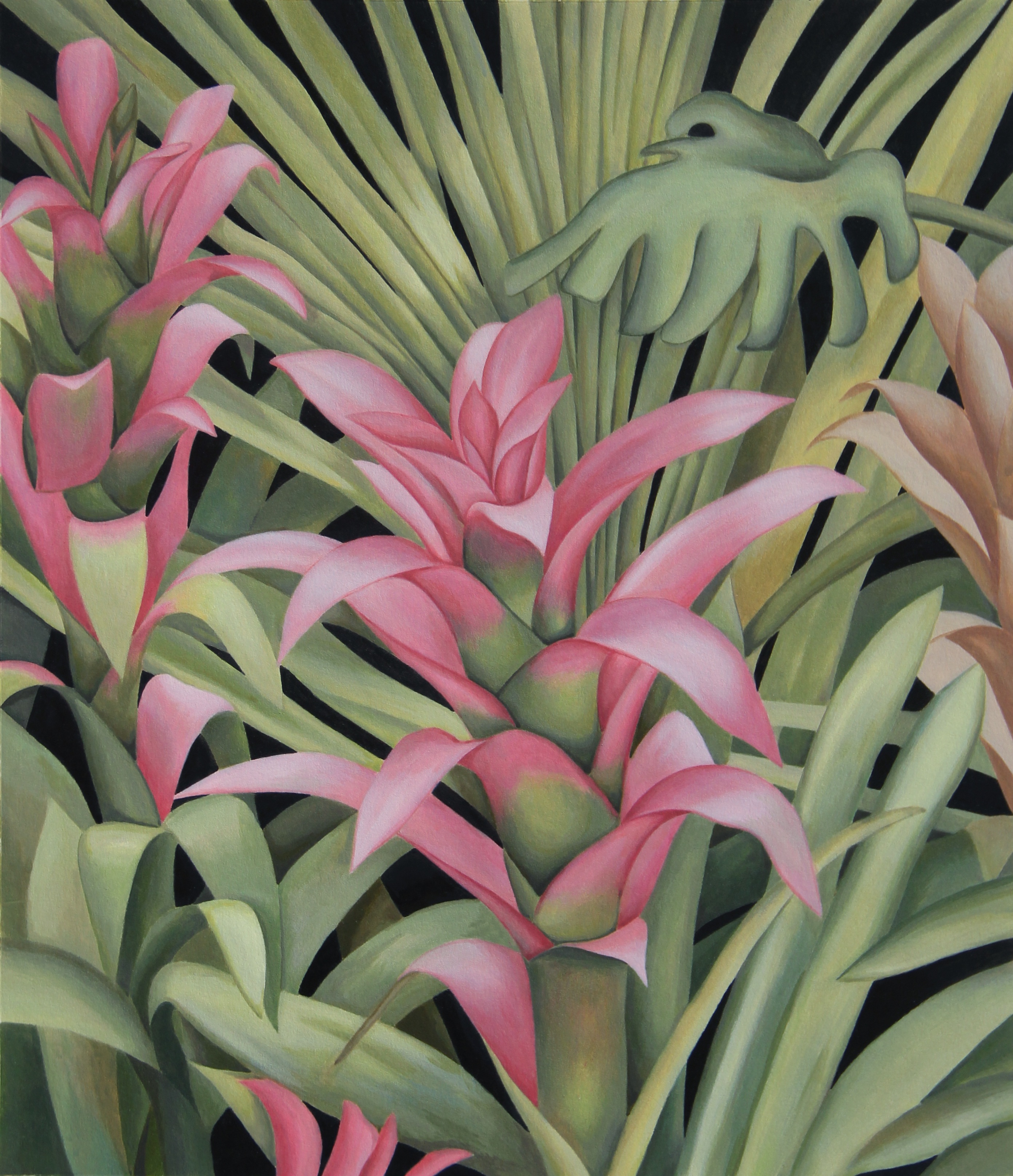 昙花4_纸板丙烯_油画_宝甄网