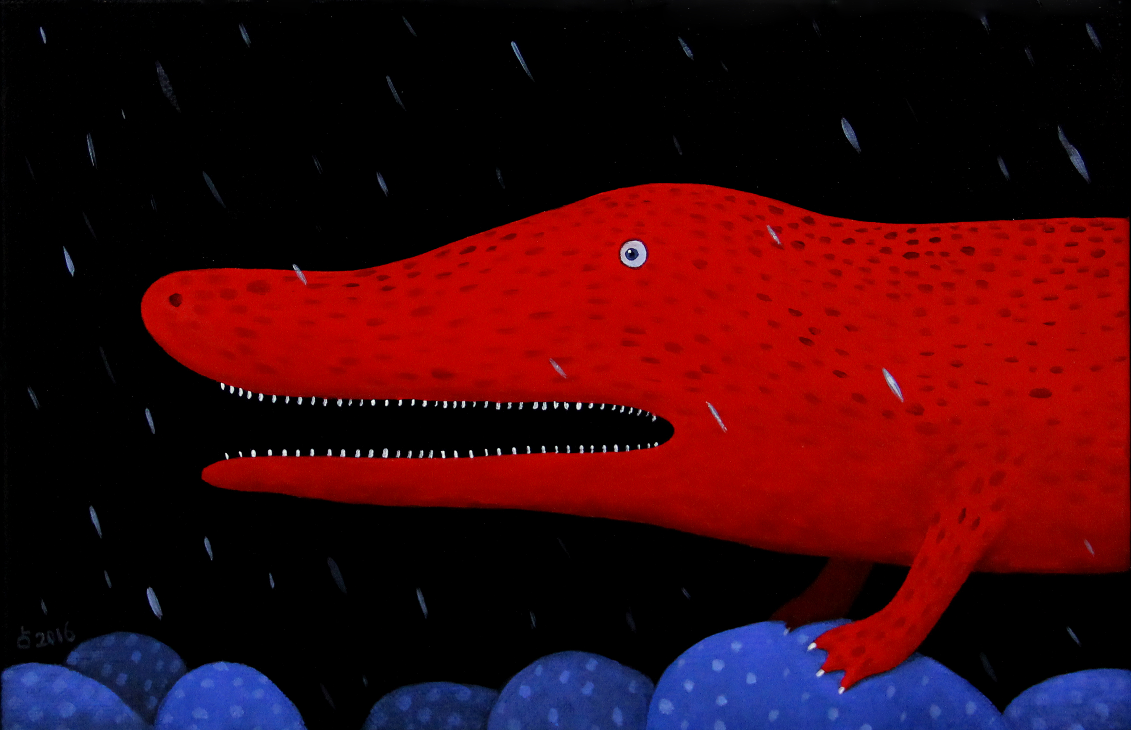 雨天的鳄鱼_布面油画_油画_宝甄网