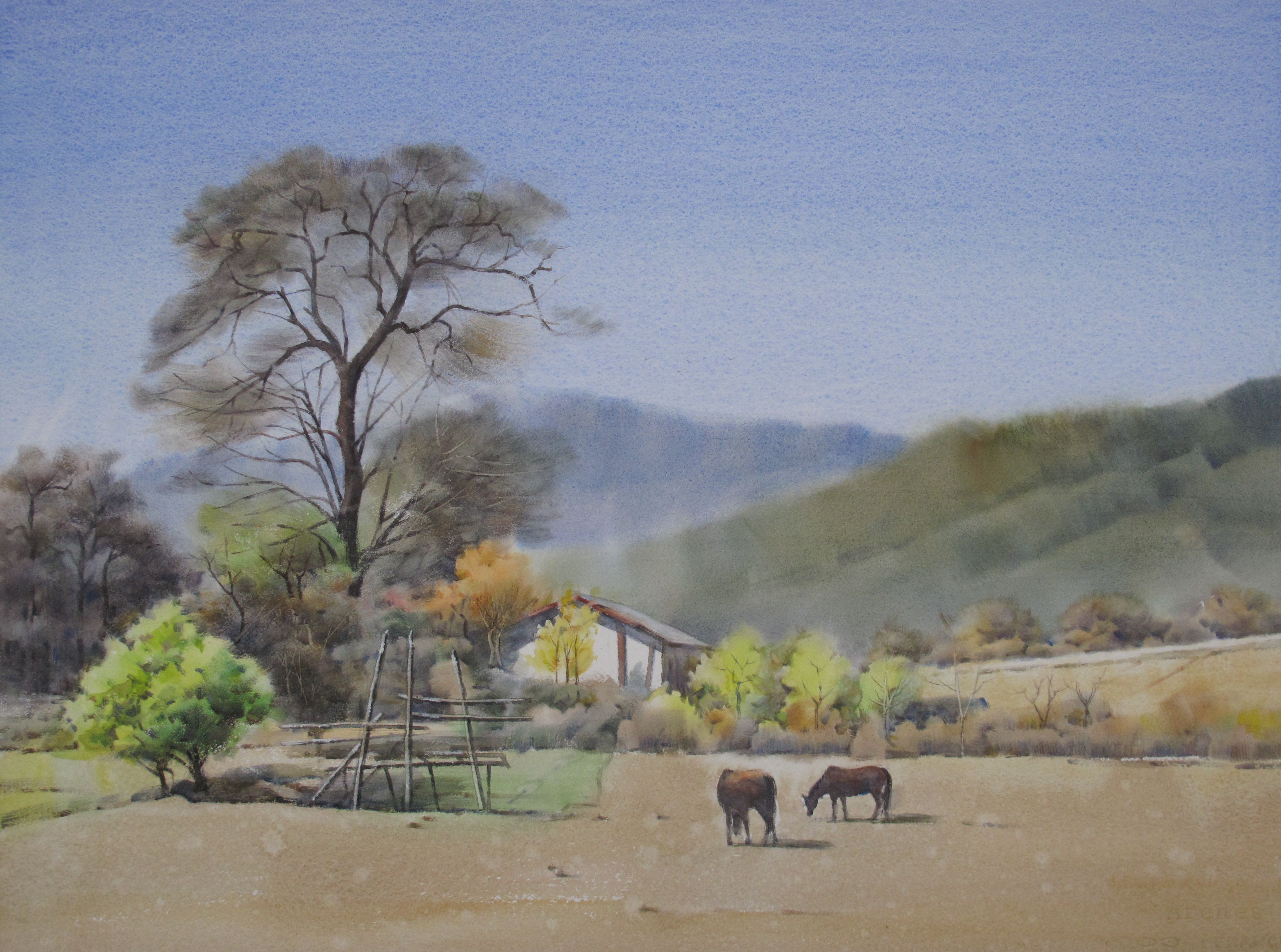 中甸草原_纸本水彩_水彩_宝甄网