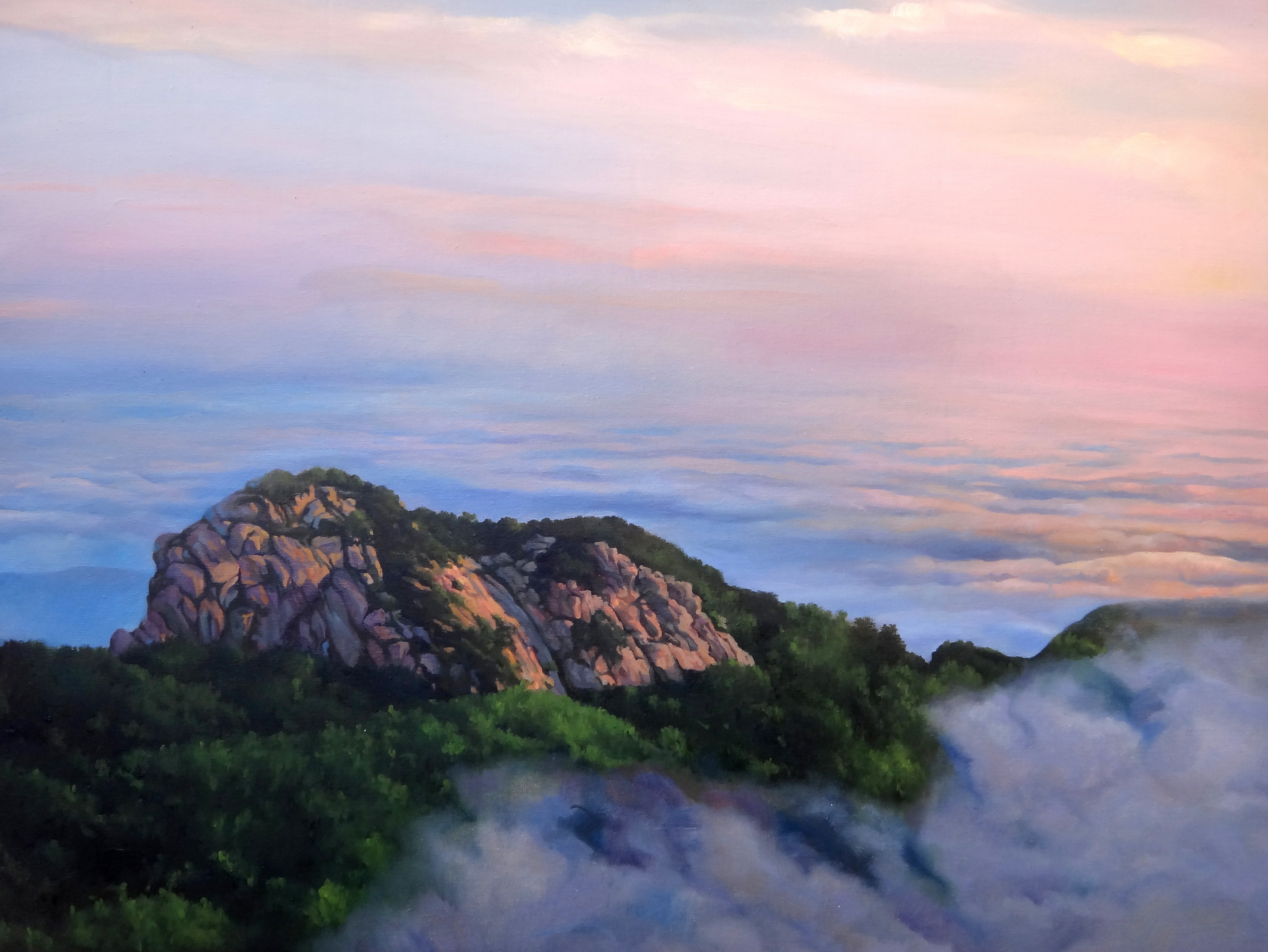 雄狮朝霞_布面油画_油画_宝甄网