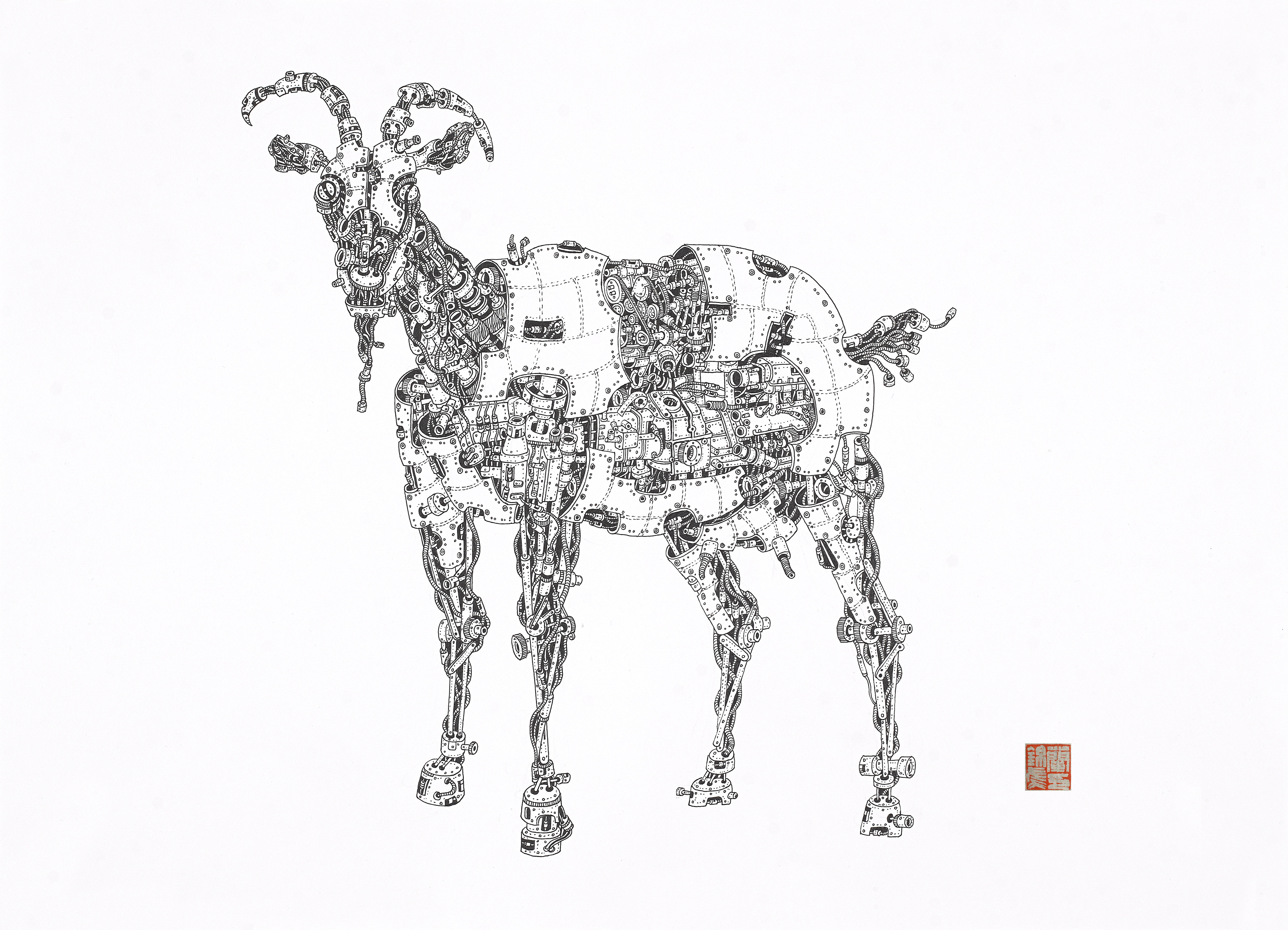 生肖系列羊_综合版画_版画_宝甄网