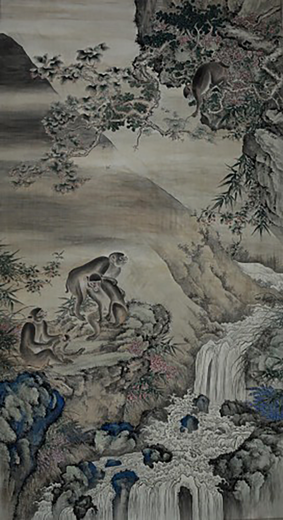 灵猴献瑞_纸本水墨_国画_宝甄网