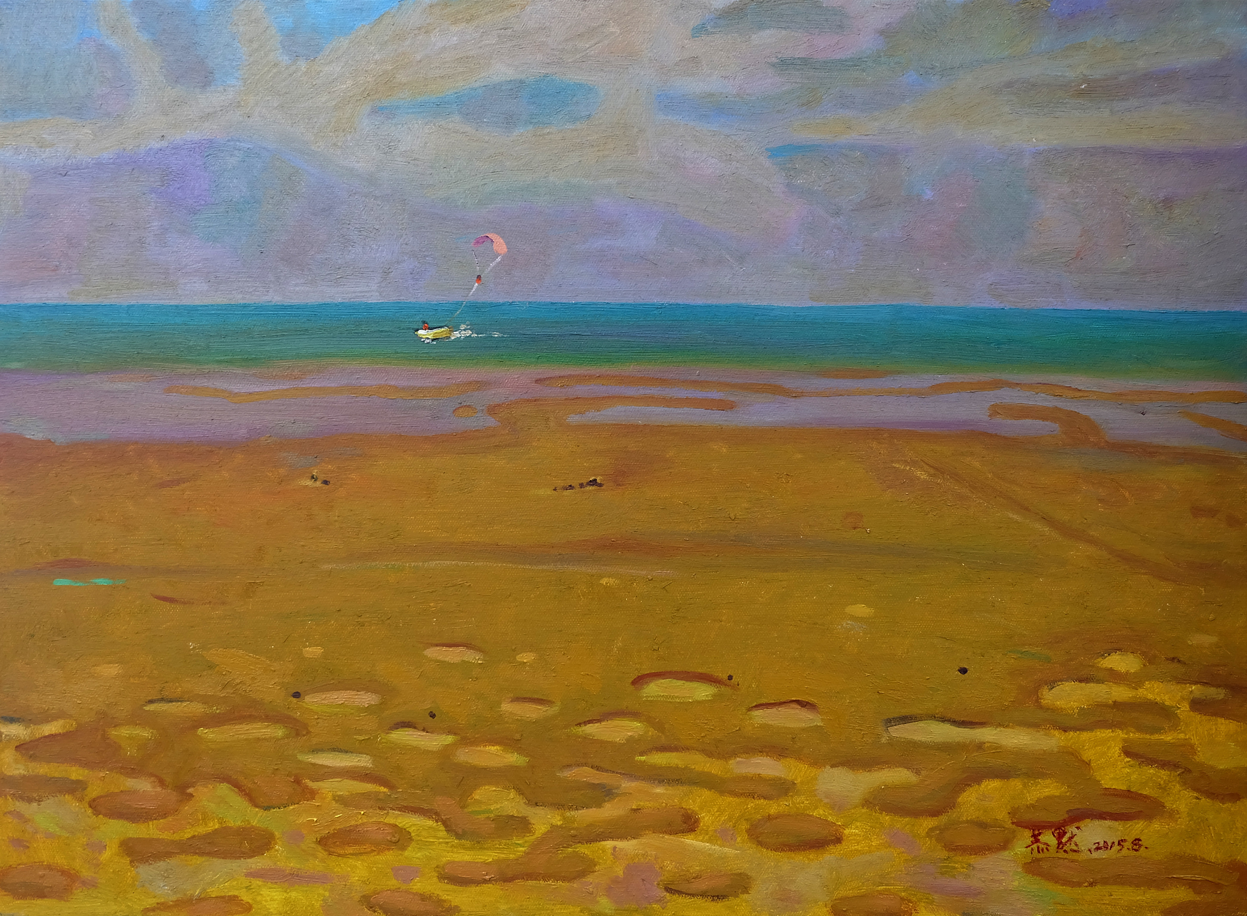 青岛之飞翔_布面丙烯_油画_宝甄网