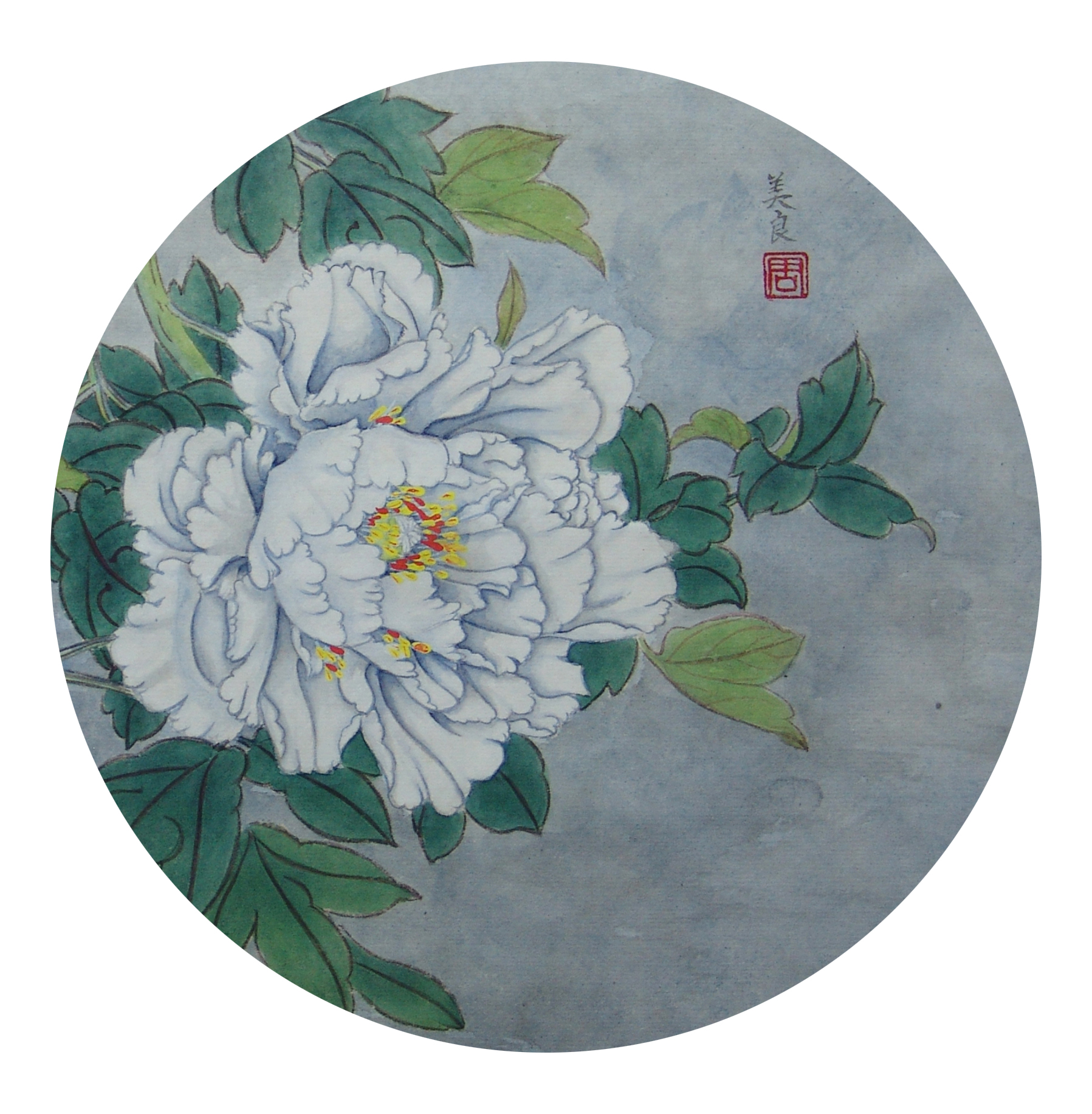 牡丹_纸本设色_国画_宝甄网