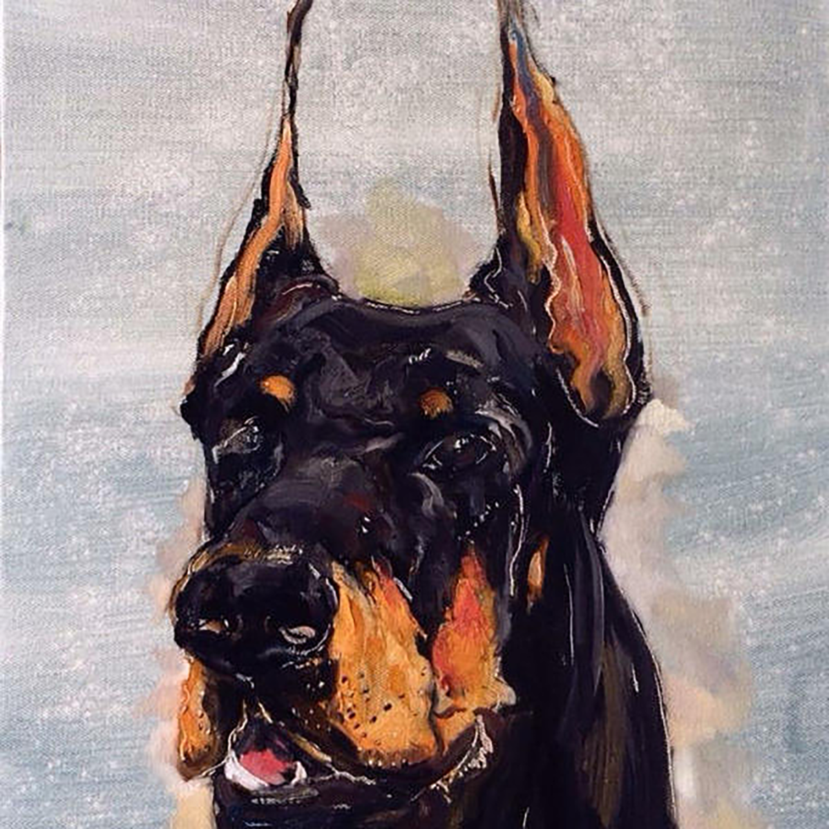 杜宾犬no. 2_布面油画_油画_宝甄网