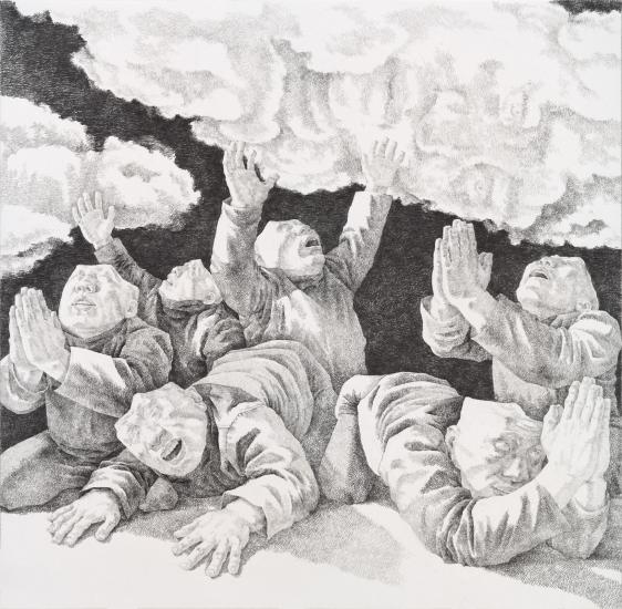 《女娲补天》_素描_宝甄网