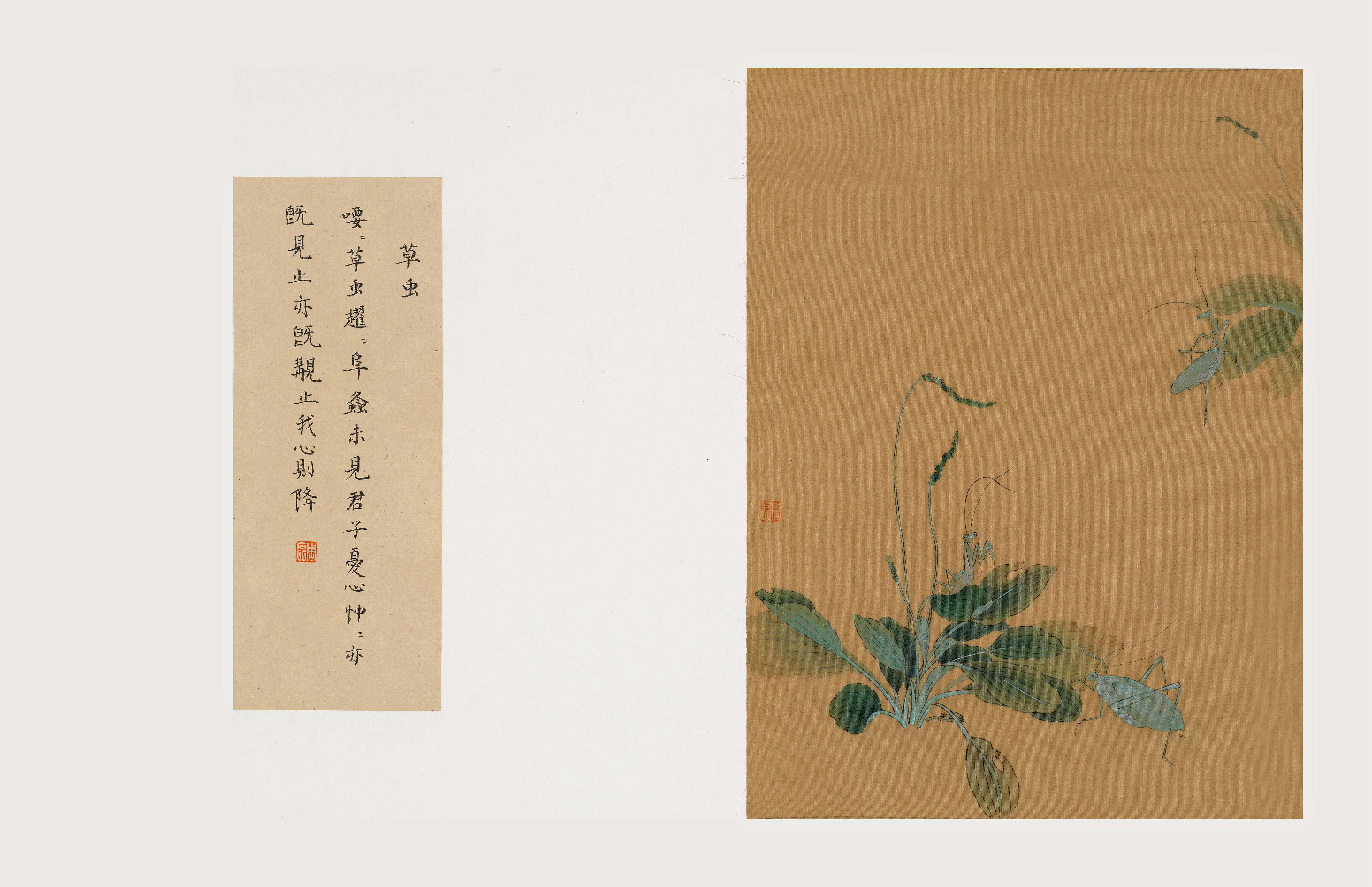 诗经系列——草虫_绢本设色_国画_宝甄网