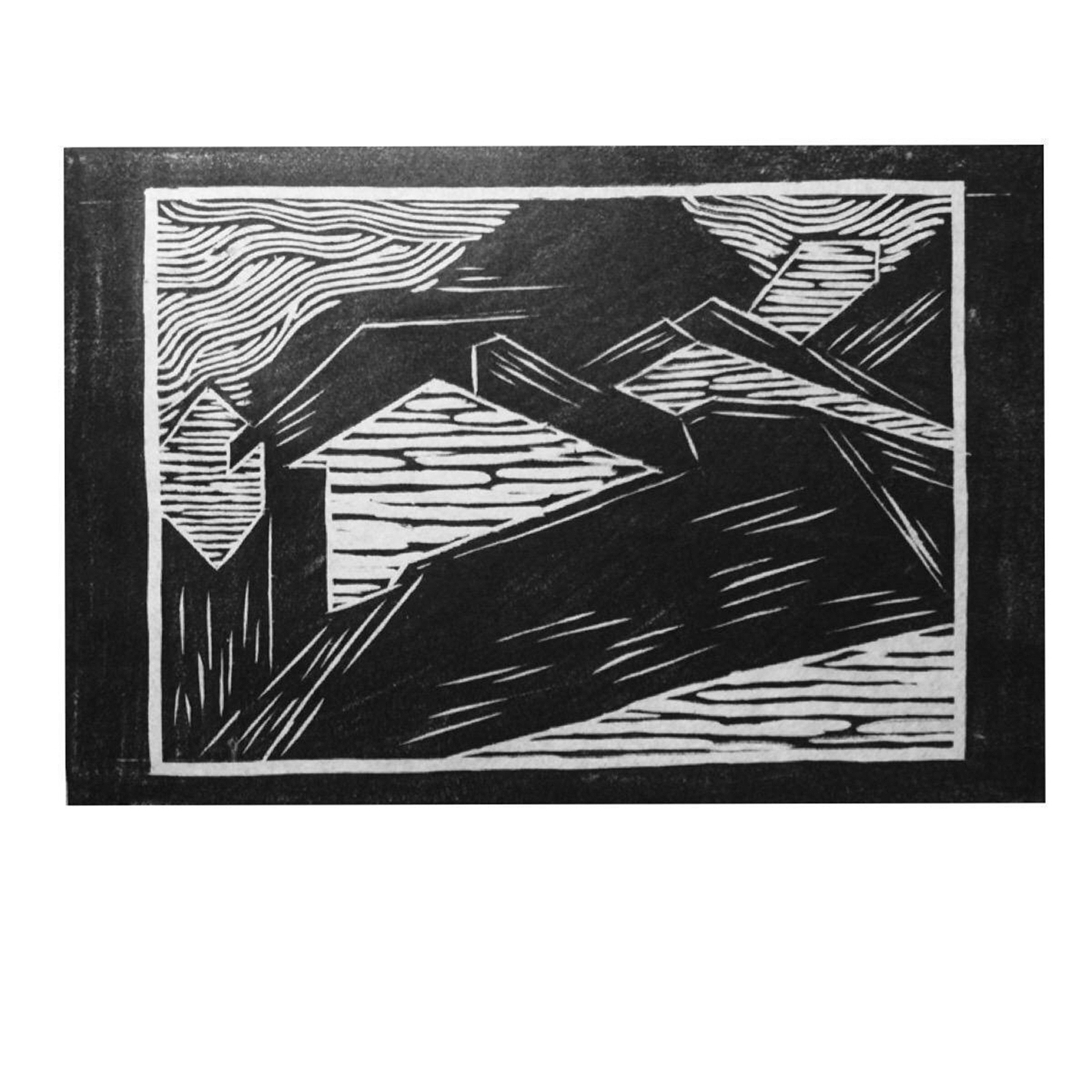 城市山脉_纸版画_版画_宝甄网