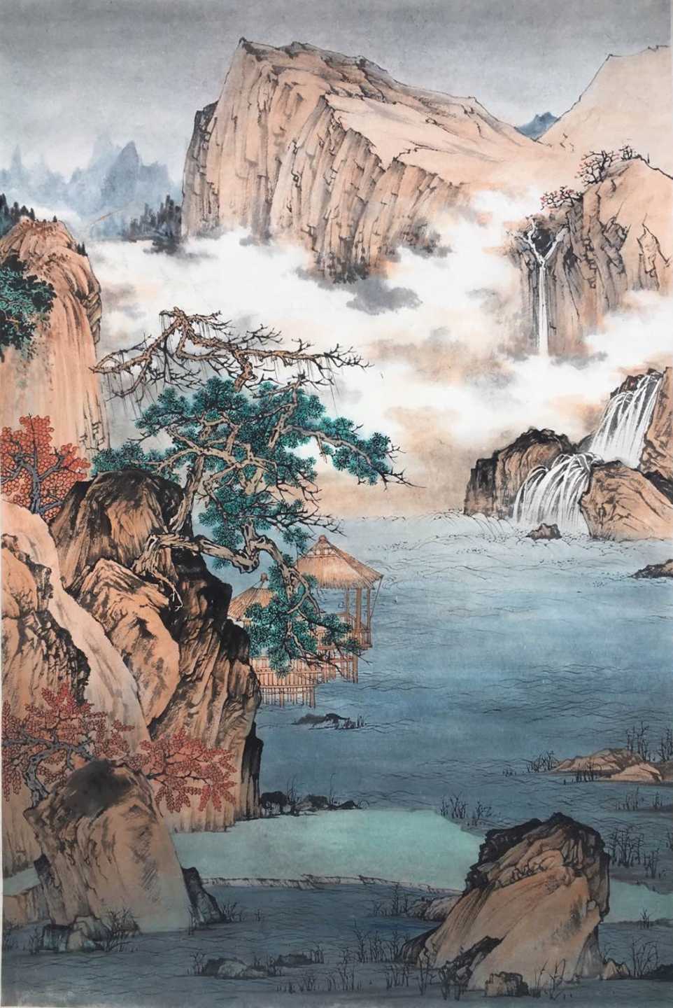 已售 嘉木繁荫  2017年 山水 纸本设色   46.0x68.