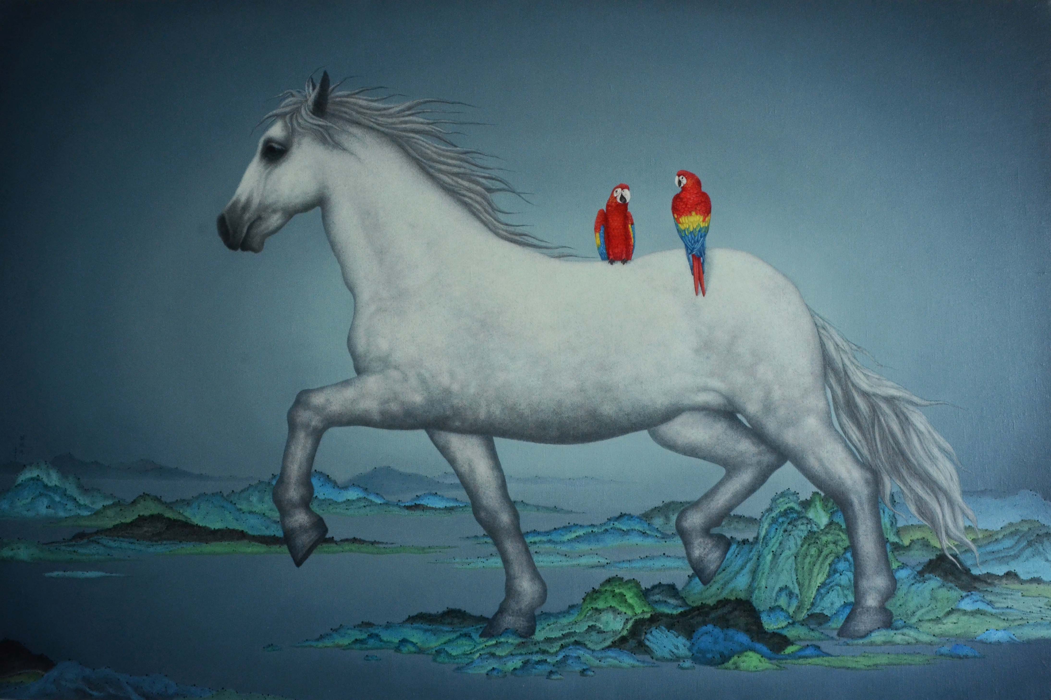 歌行图_布面油画_油画_宝甄网