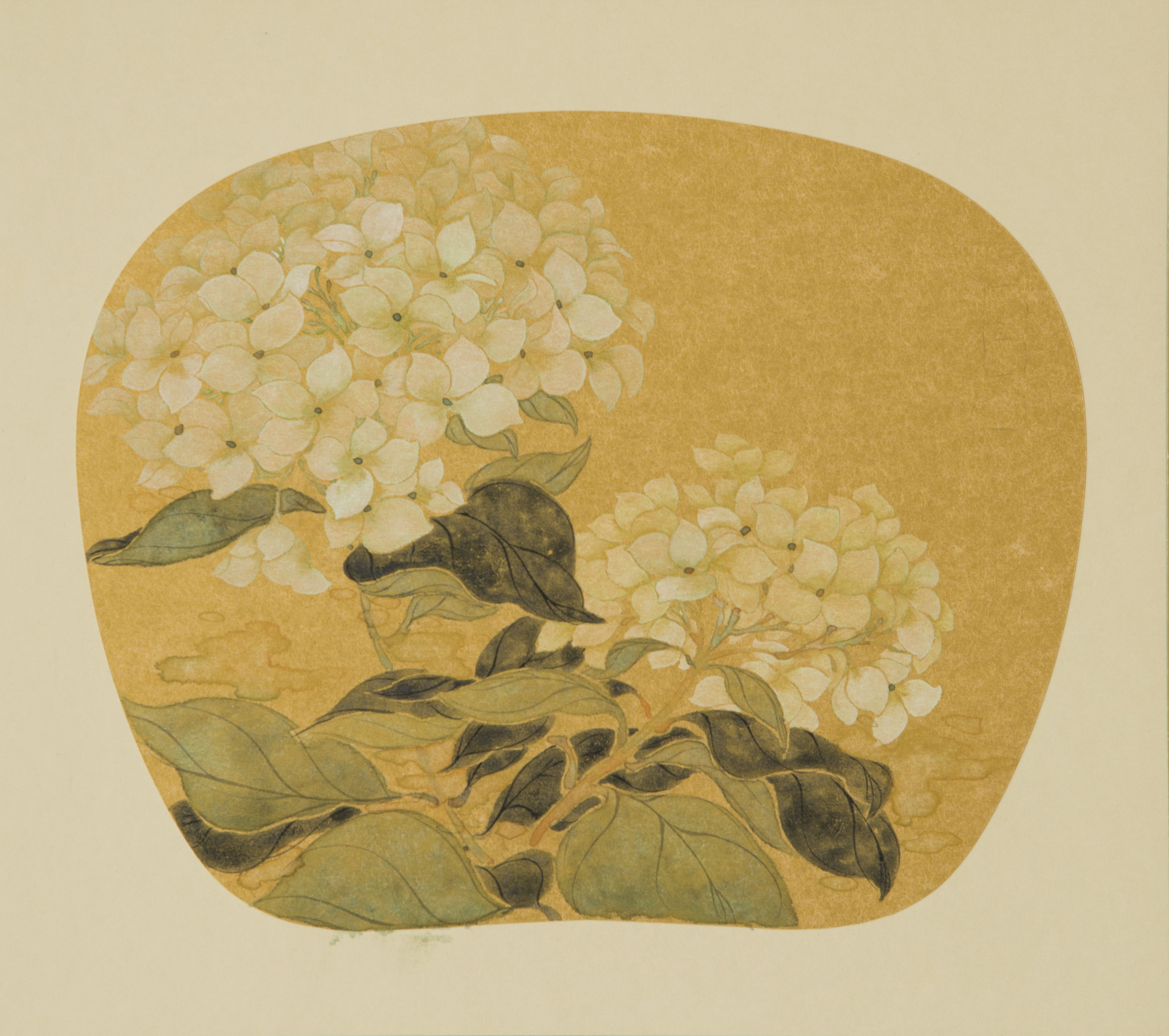 绣球系列三_纸本设色_国画_宝甄网