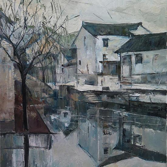 苏州河畔_布面油画_油画_宝甄网