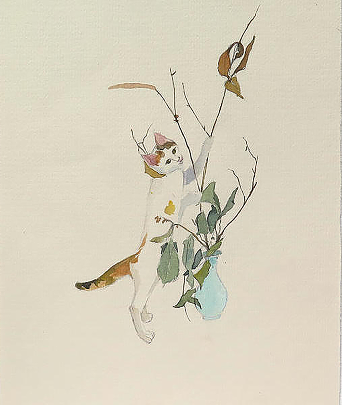 06弄花猫咪_纸本水彩_水彩_宝甄网