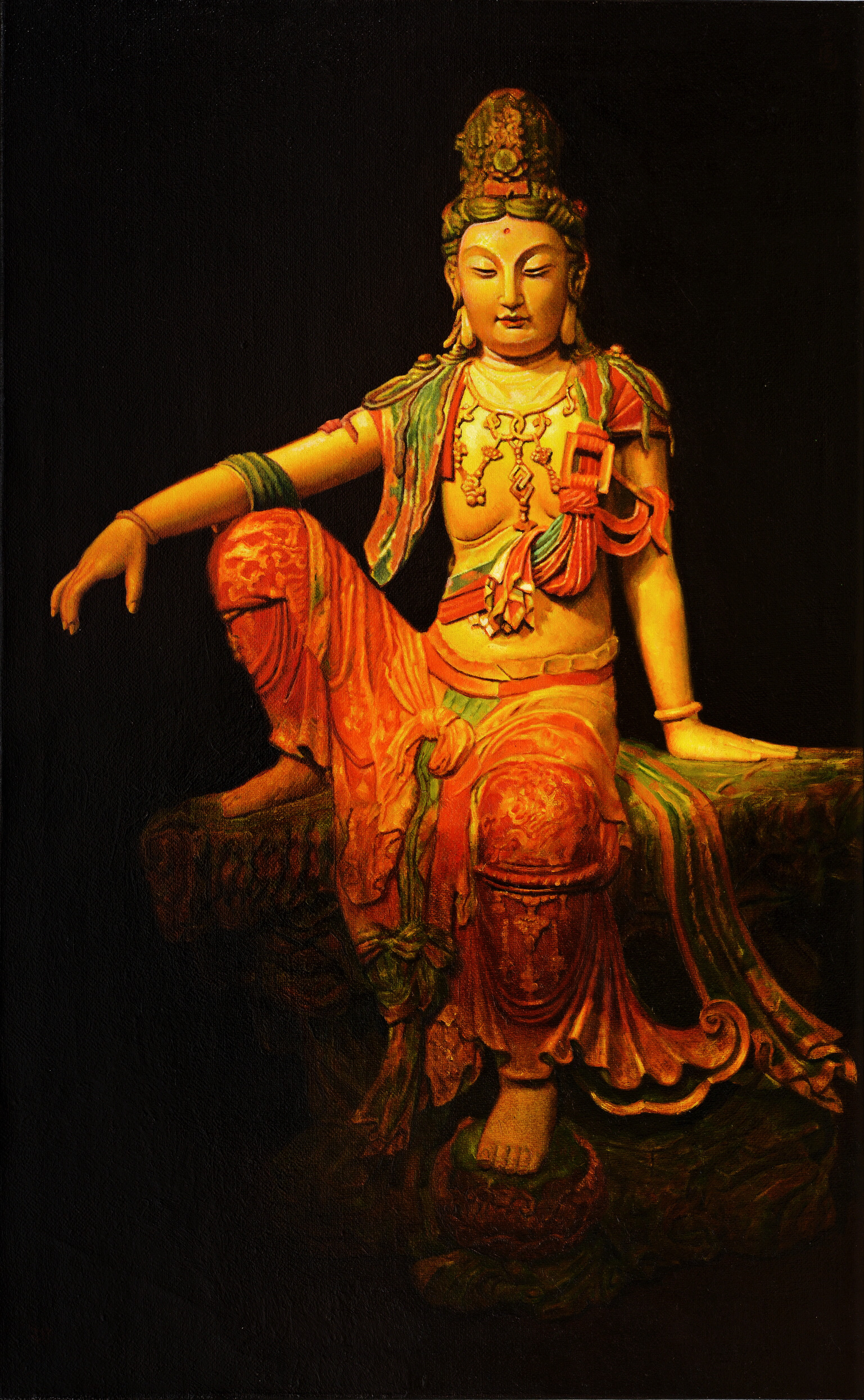 菩萨_布面油画_油画_宝甄网