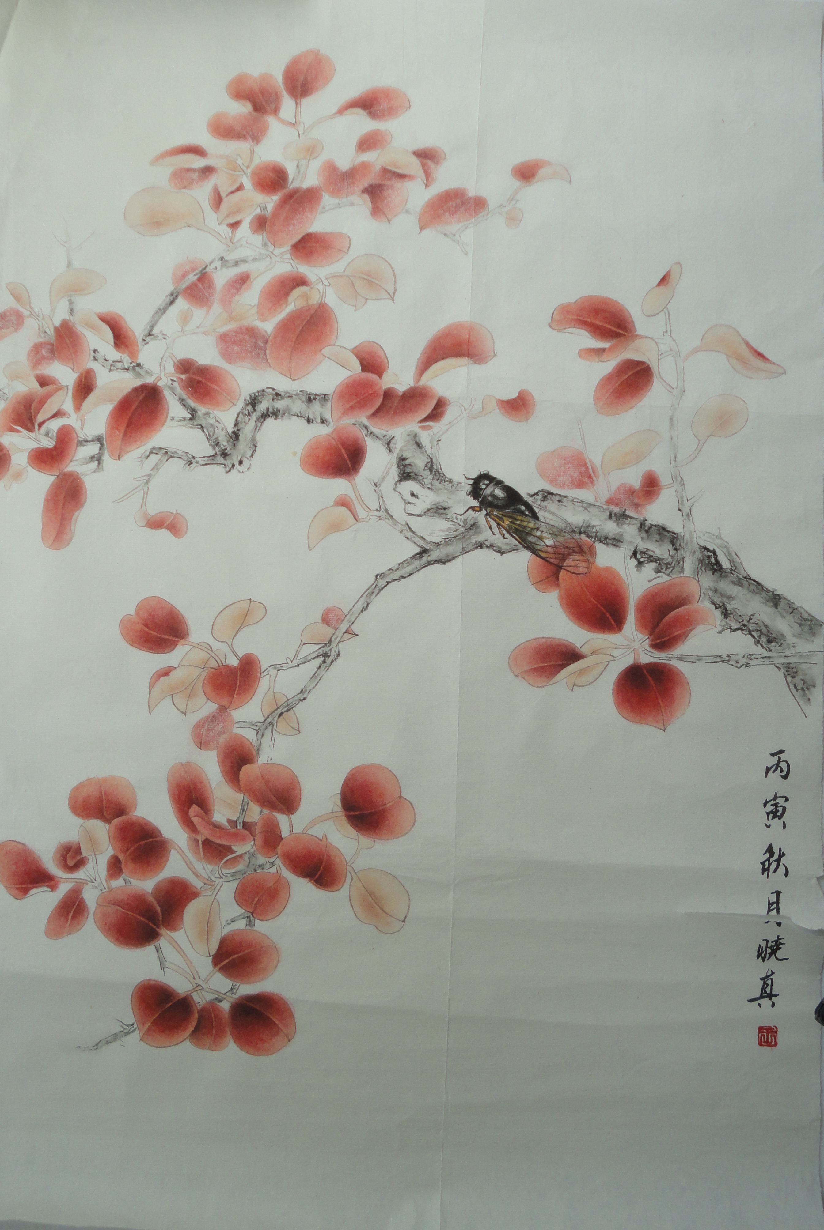 深秋红叶_纸本工笔_国画_宝甄网