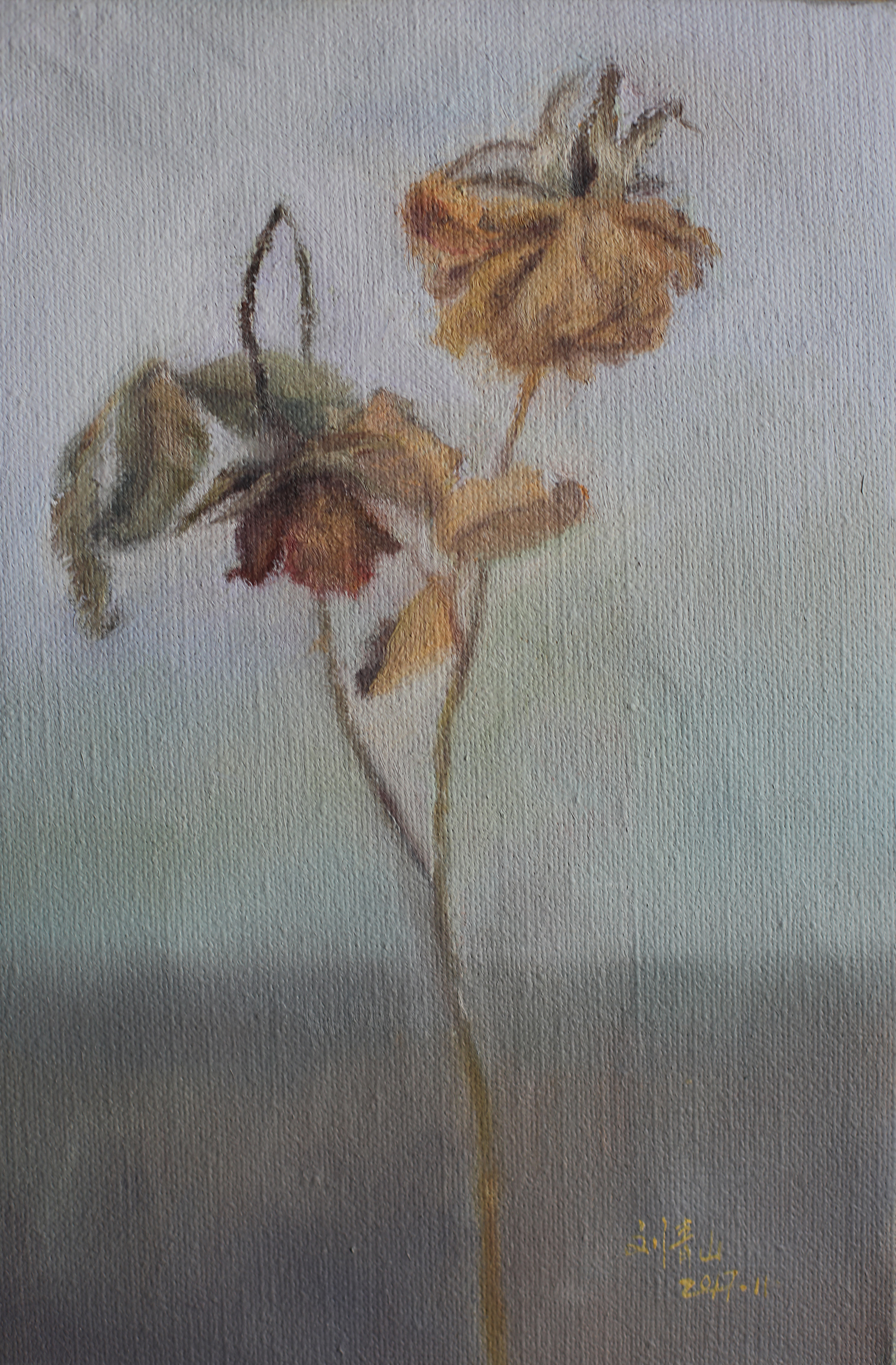 枯萎的花4_布面油画_油画_宝甄网