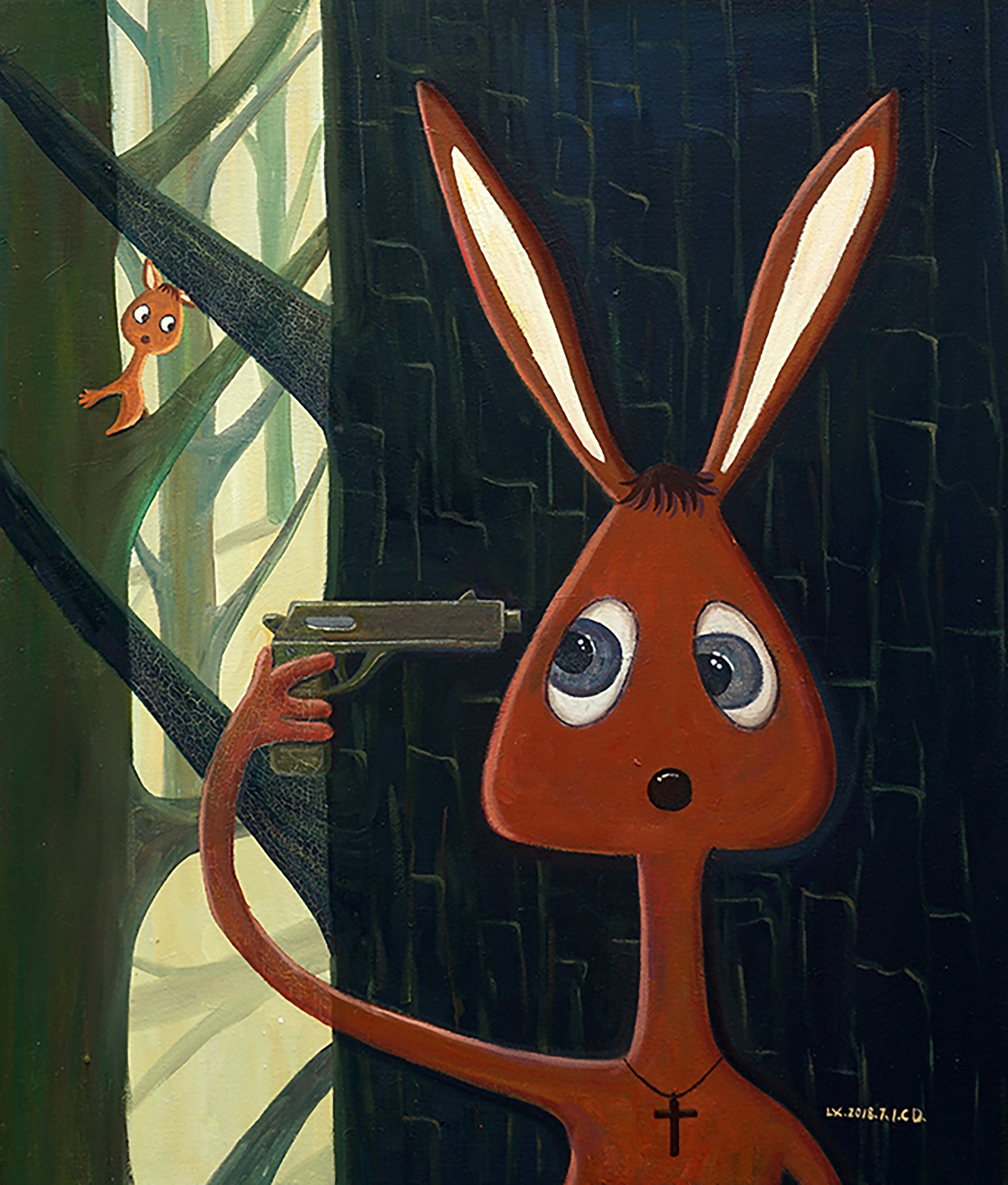 梵高兔_布面油画_油画_宝甄网