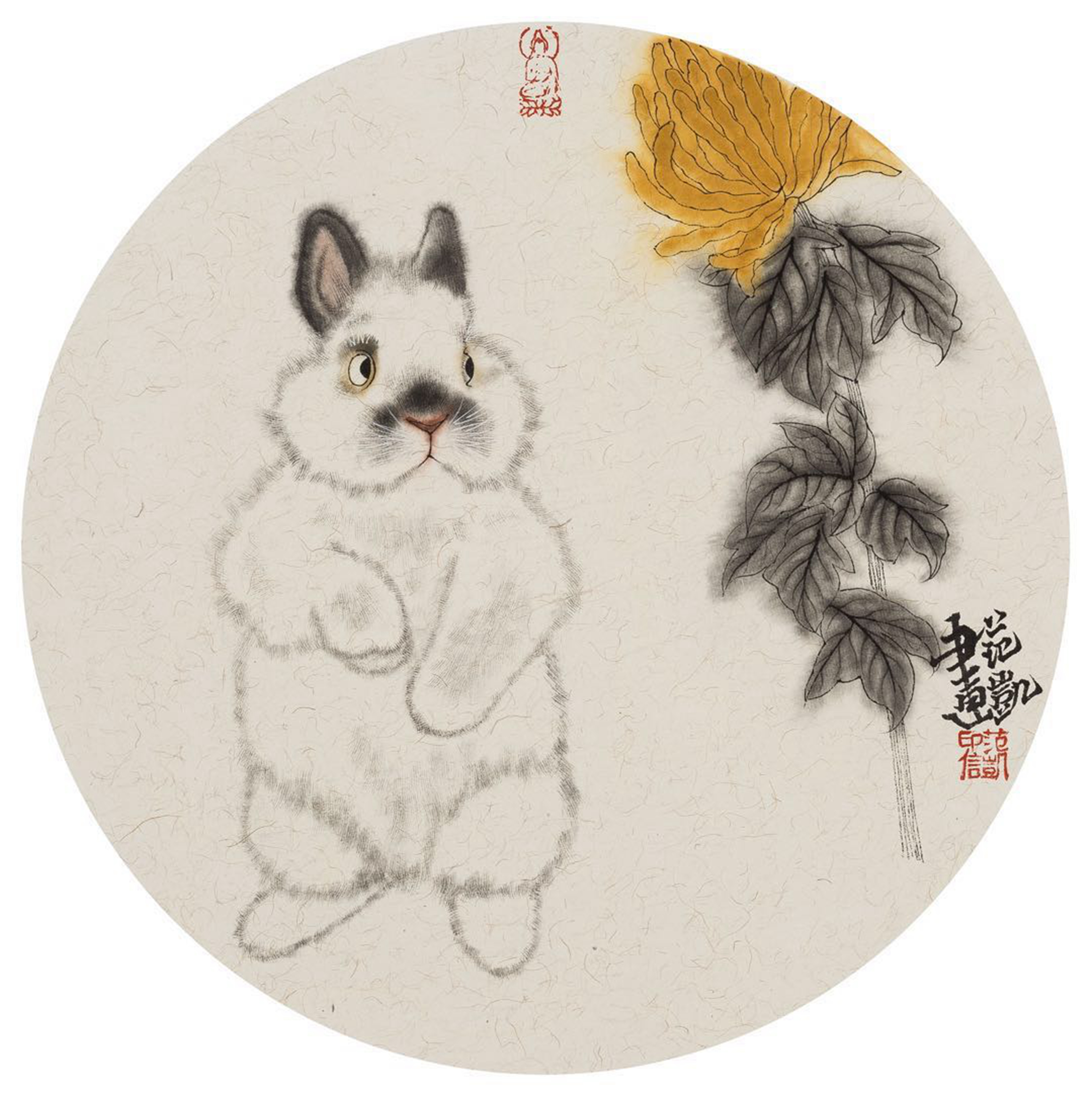 萌萌哒之一_纸本设色_国画_宝甄网