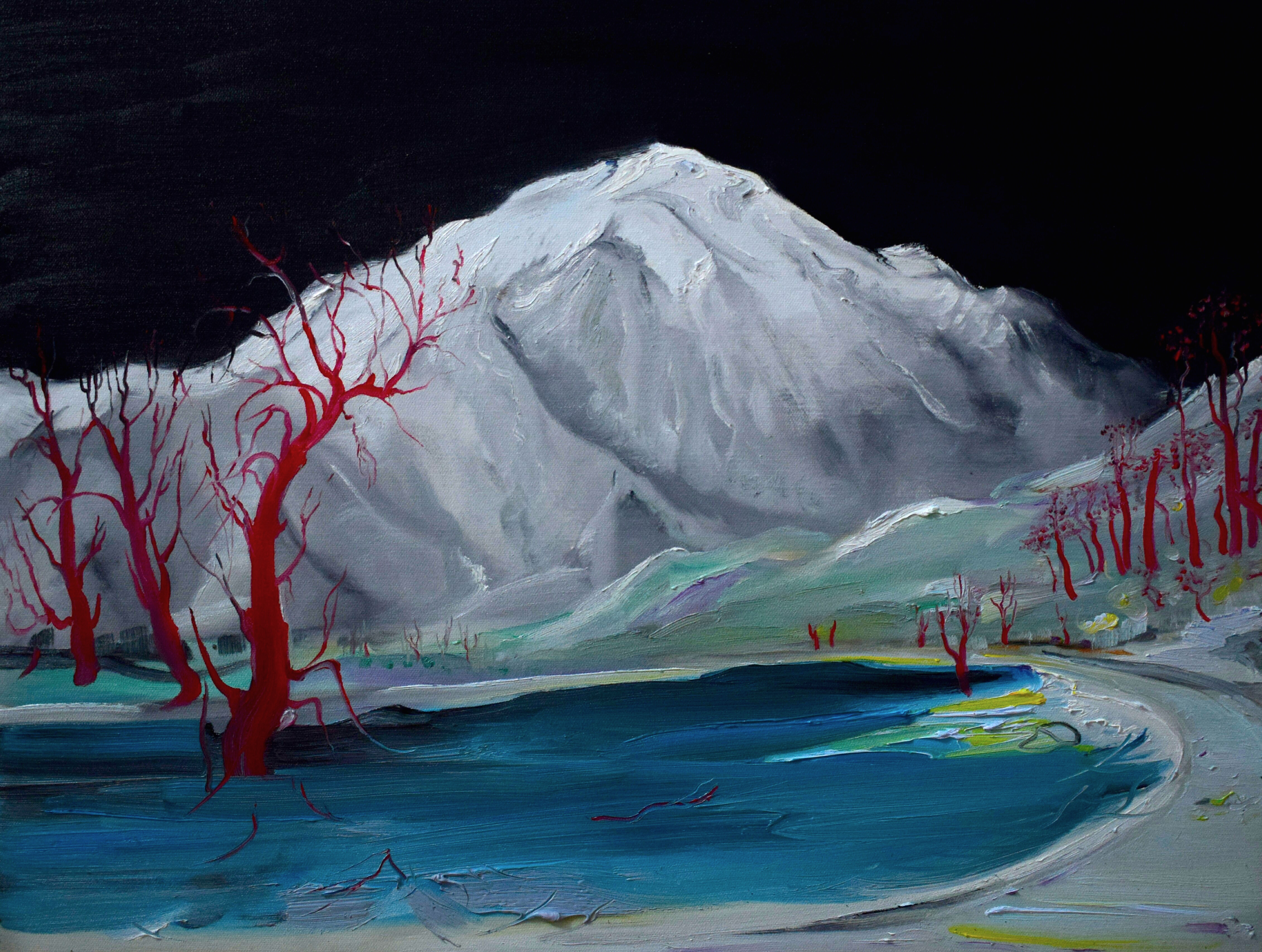 天山红树_布面油画_油画_宝甄网