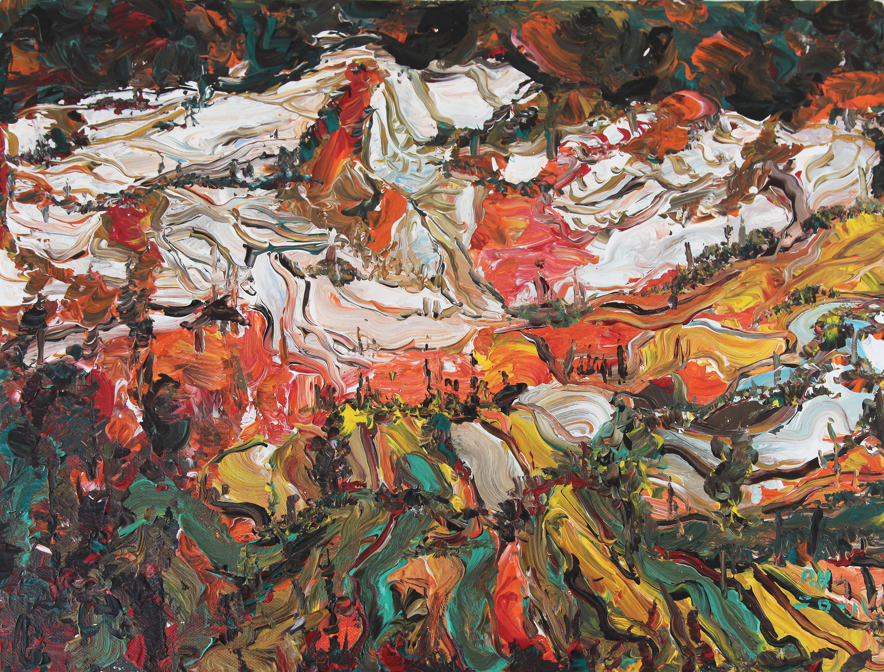 梯田169_布面油画_油画_宝甄网