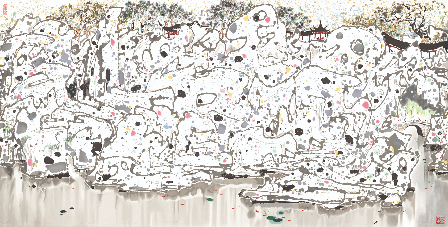 狮子林|吴冠中丝网版画