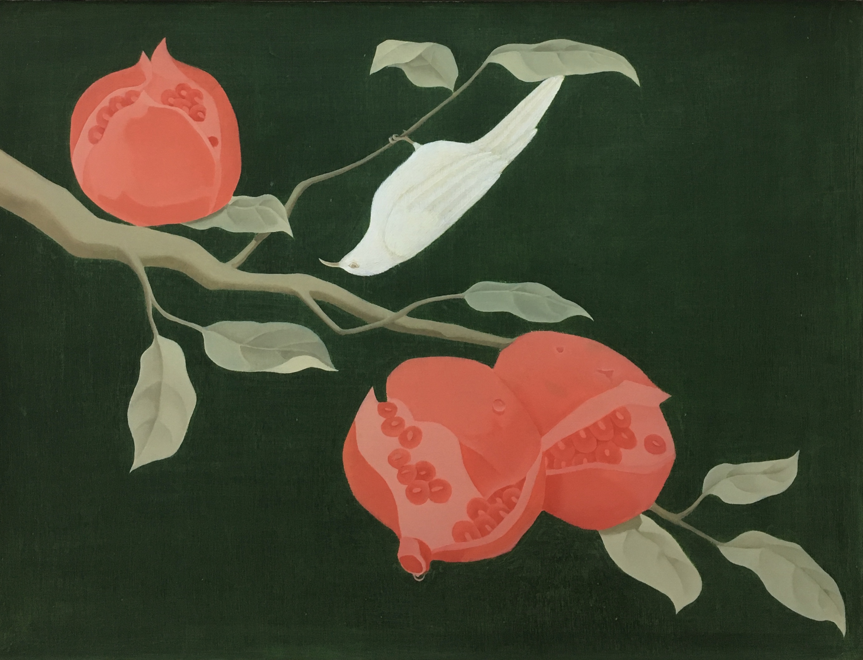 石榴图_布面油画_油画_宝甄网