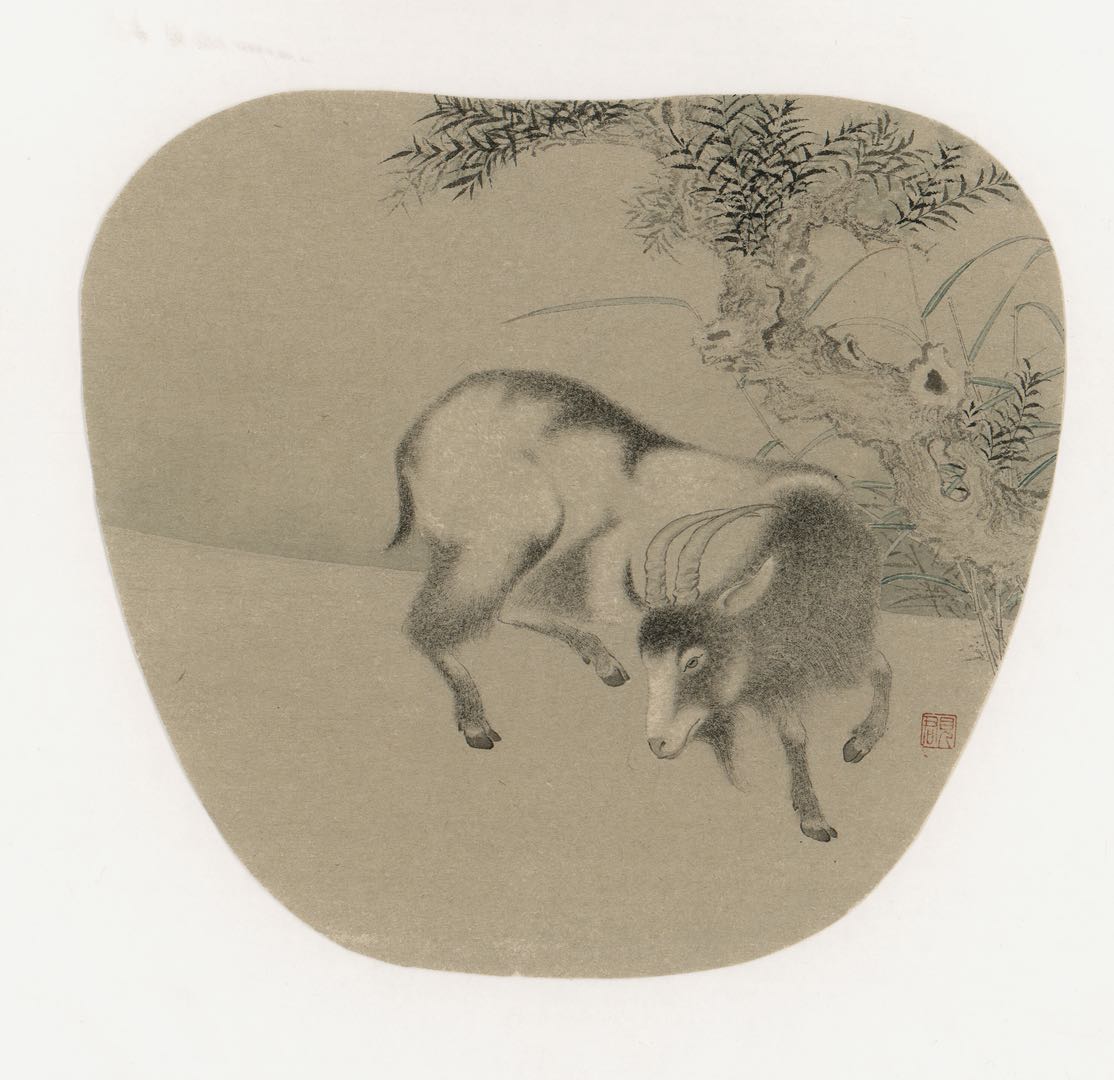 十二生肖系列之羊_纸本水墨_国画_宝甄网