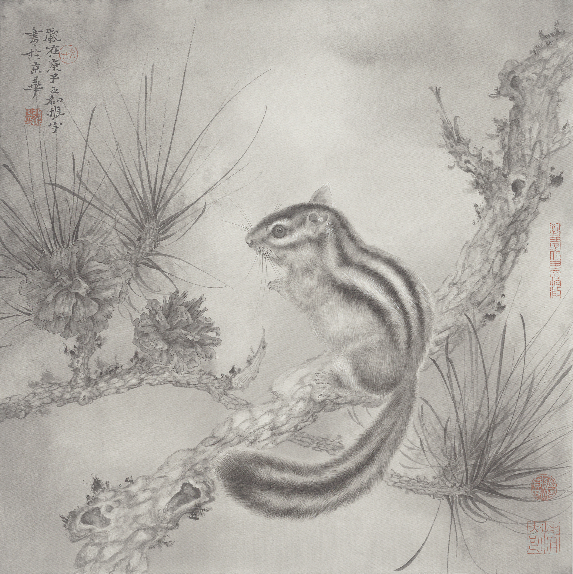 小鼠图_绢本工笔_国画_宝甄网