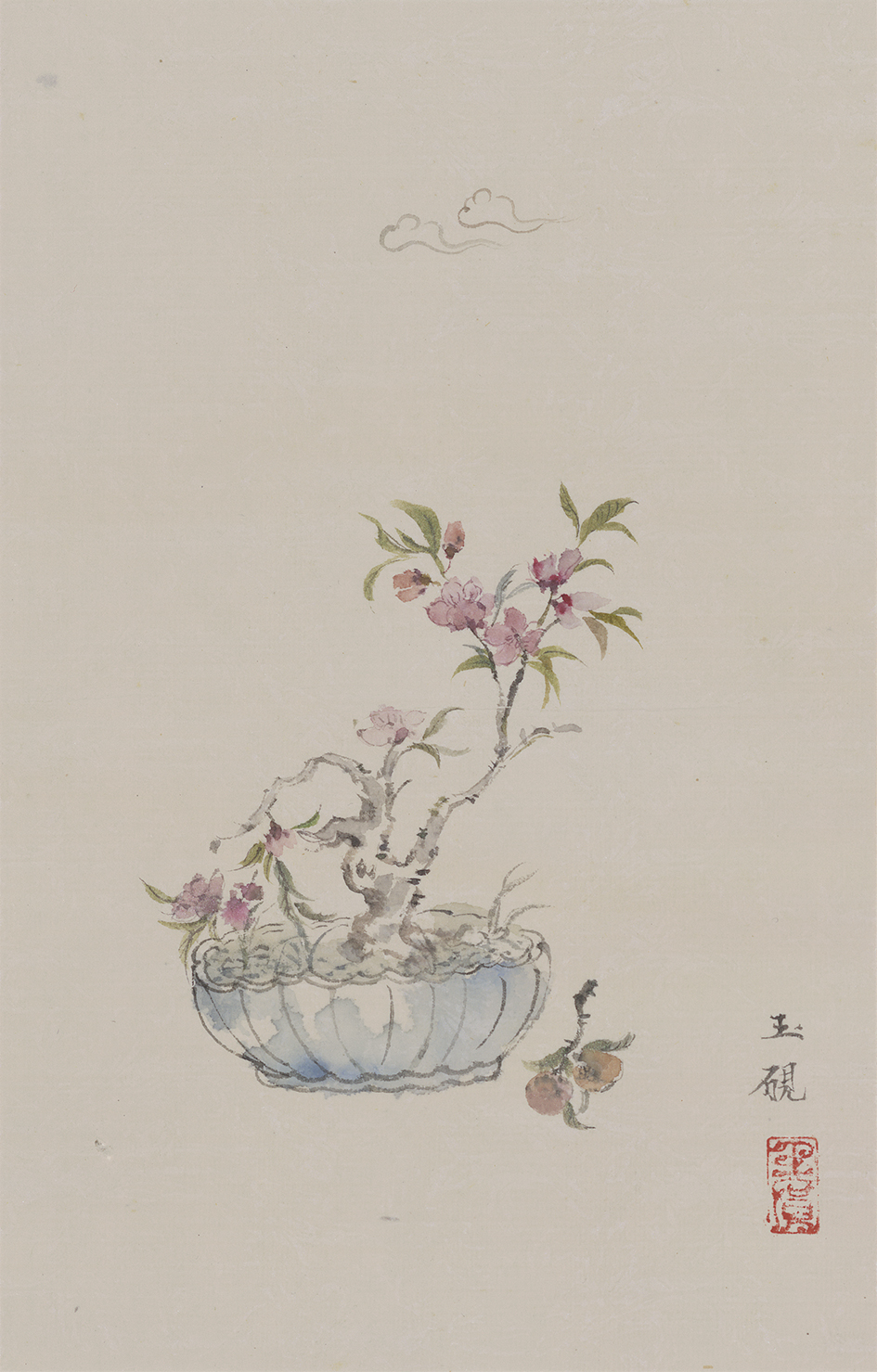 小盆景no2_纸本设色_国画_宝甄网